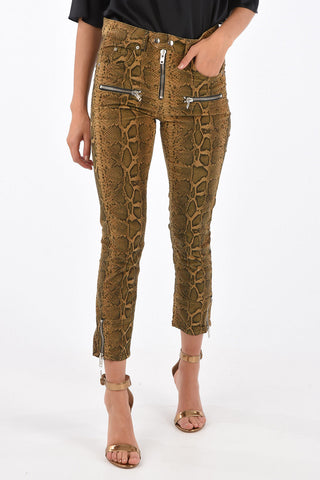 ETOILE snake-print ALONE capri pants with ankle zip