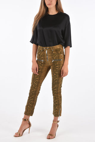 ETOILE snake-print ALONE capri pants with ankle zip