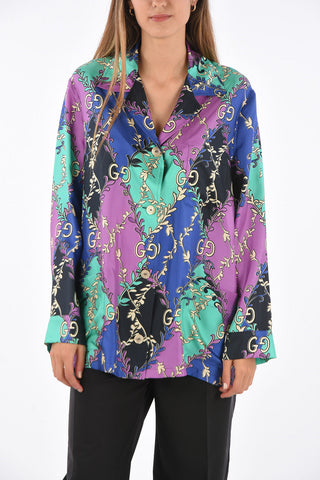 camicia in seta collo a bavero