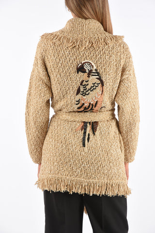 Oversized Raw Cardigan with belt