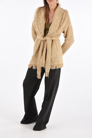 Oversized Raw Cardigan with belt