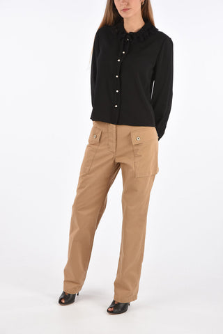 blusa sable’ collo a fiocco e pizzo