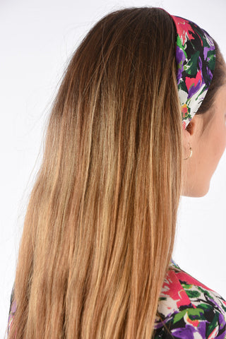 floral-print silk mini shirtdress with match Headband