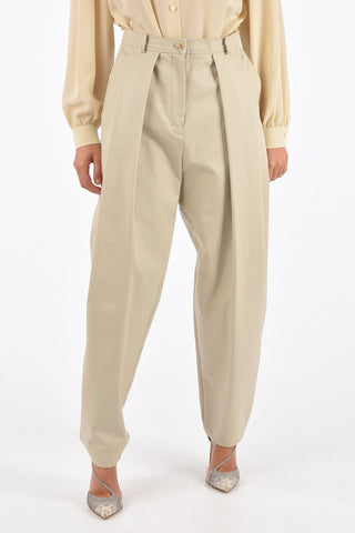 high-rise waist double pleat trousers