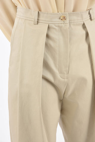 high-rise waist double pleat trousers