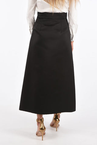 silk split-front hem maxi Skirt