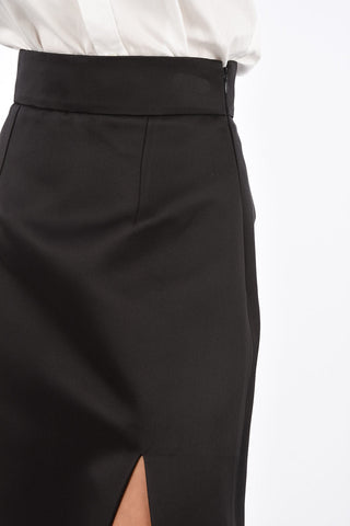 silk split-front hem maxi Skirt
