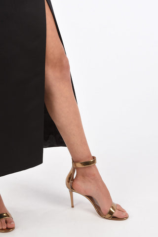 silk split-front hem maxi Skirt