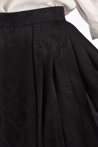 abstract print silk midi pleates skirt