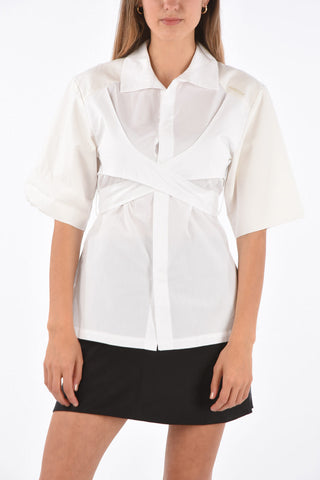 Popeline wrap blouse