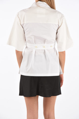 Popeline wrap blouse