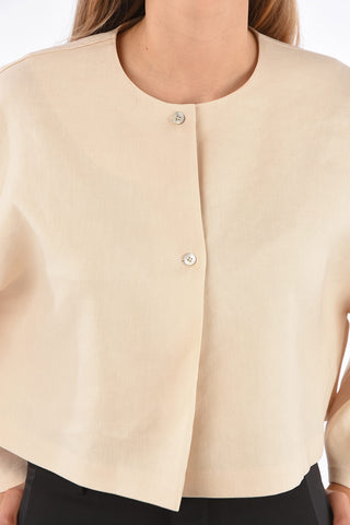 Linen Cropped Blouse
