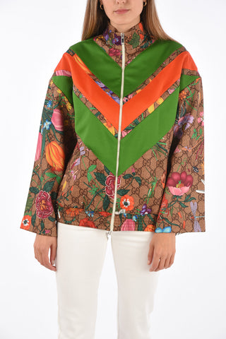 floral-print full zip jacket