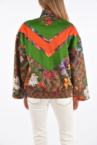 floral-print full zip jacket