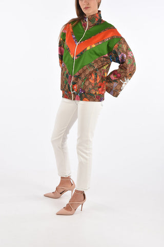 floral-print full zip jacket