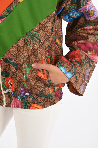 floral-print full zip jacket