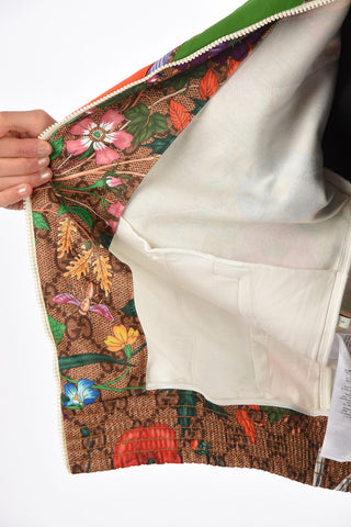 floral-print full zip jacket