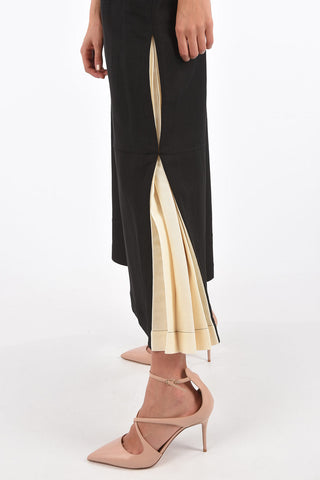 Linen blend gaucho pants with pleates detail