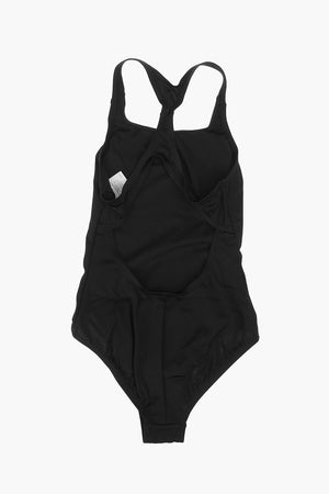 SWIM Costume da Bagno Intero in Tinta Unita con Logo Stampato