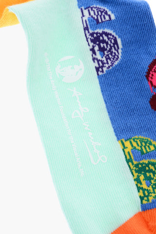 ANDY WARHOL Stretch Cotton Socks with Embroidered Dollar
