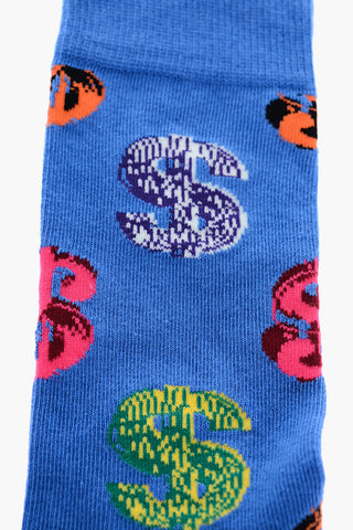 ANDY WARHOL Stretch Cotton Socks with Embroidered Dollar