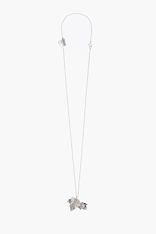 Metal Necklace with Leaf Pendant