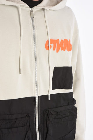 Pockets hoodie sweatshirt with zip closure