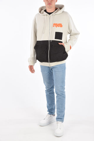 Pockets hoodie sweatshirt with zip closure