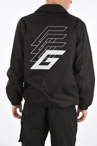 Printed Snap Button Windbreaker 