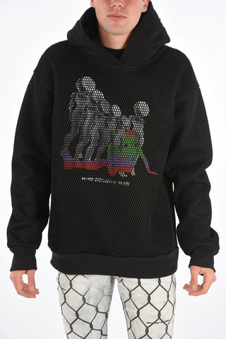 mesh hoodie sweatshirt
