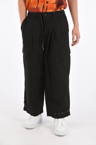 pantalone cargo harem con coulisse in vita