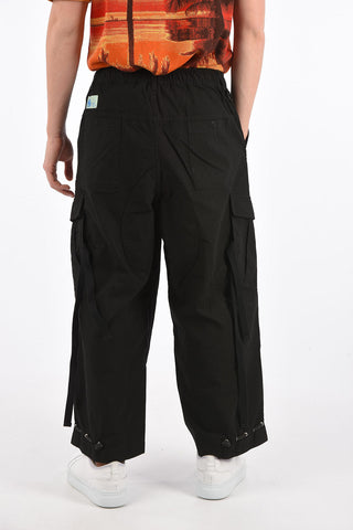 pantalone cargo harem con coulisse in vita