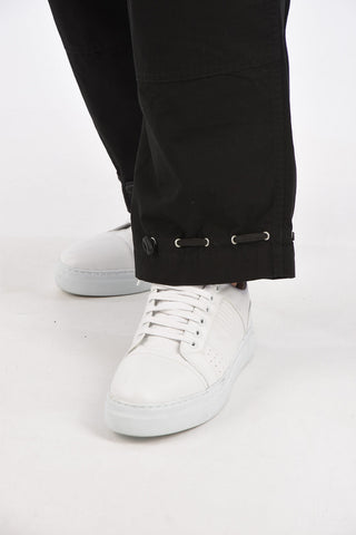pantalone cargo harem con coulisse in vita