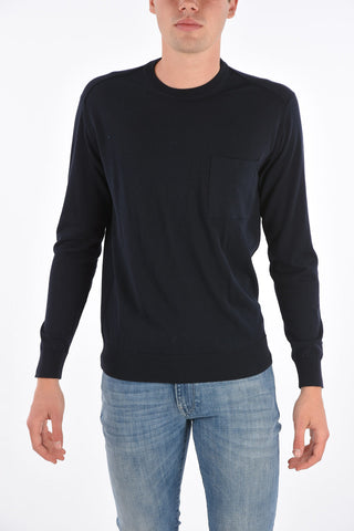 crew-neck sweater with breast pocket