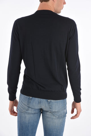crew-neck sweater with breast pocket