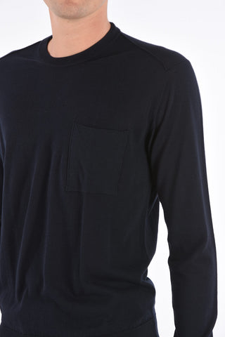 crew-neck sweater with breast pocket