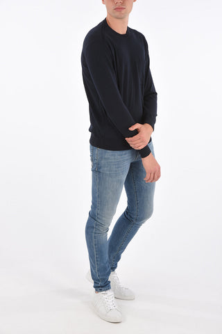 crew-neck sweater with breast pocket