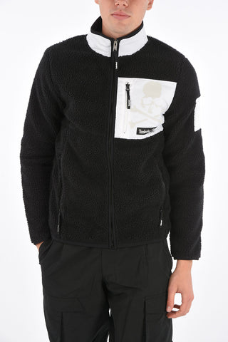MASTERMIND teddy outerwear jacket with zip closure