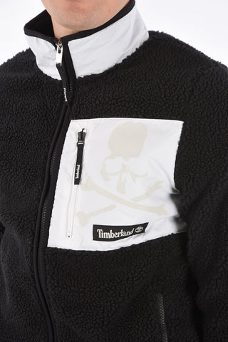MASTERMIND teddy outerwear jacket with zip closure
