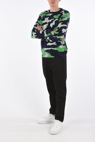 maglia girocollo camouflage in cashmere