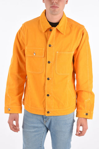 denim GARAGE jacket with corduroy collar