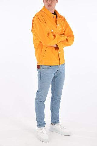 denim GARAGE jacket with corduroy collar
