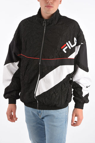 NERO Wrinkled Effect MIDORI outerwear jacket with zip closure