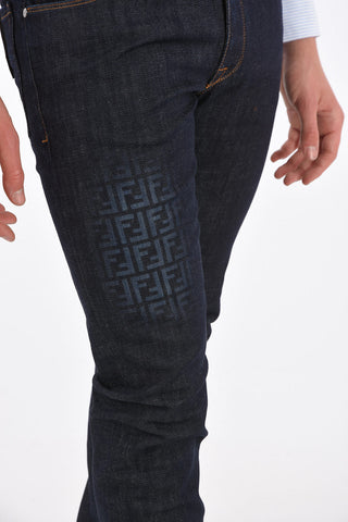 18cm Mid-rise waist Faded FF jeans