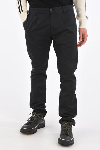 Mid-rise waist double pleat trousers