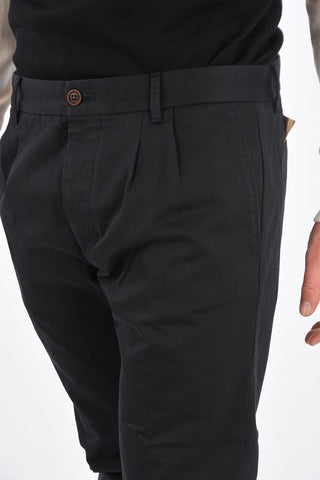 Mid-rise waist double pleat trousers