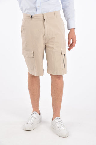 Stretch Cotton Mid-rise waist cargo shorts