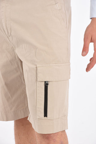Stretch Cotton Mid-rise waist cargo shorts