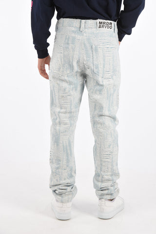 distressed jeans a vita regolare 18cm