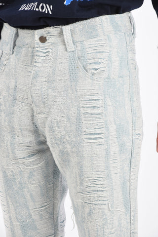 distressed jeans a vita regolare 18cm